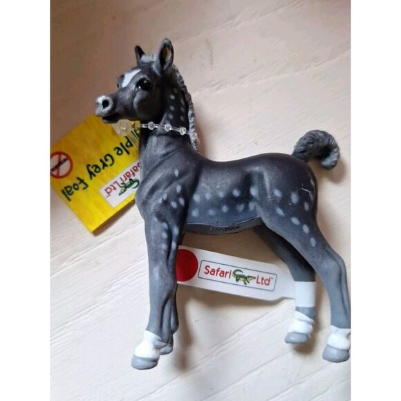 Safari Ltd Dapple Grey Arabian Foal Figure 3" W Tag 2307-29 Retired 1997 Vintage - Picture 10 of 12